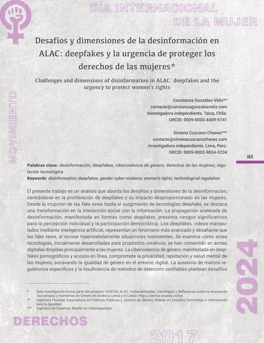 Primera página del artículo sobre desinformación y deepfakes