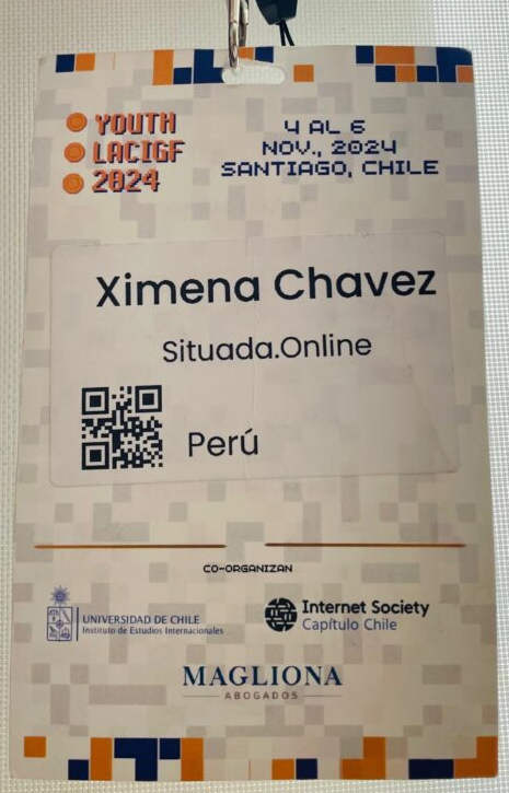 Credencial de Ximena Cuzcano-Chavez como participante de Situada en Youth LACIGF 2024
